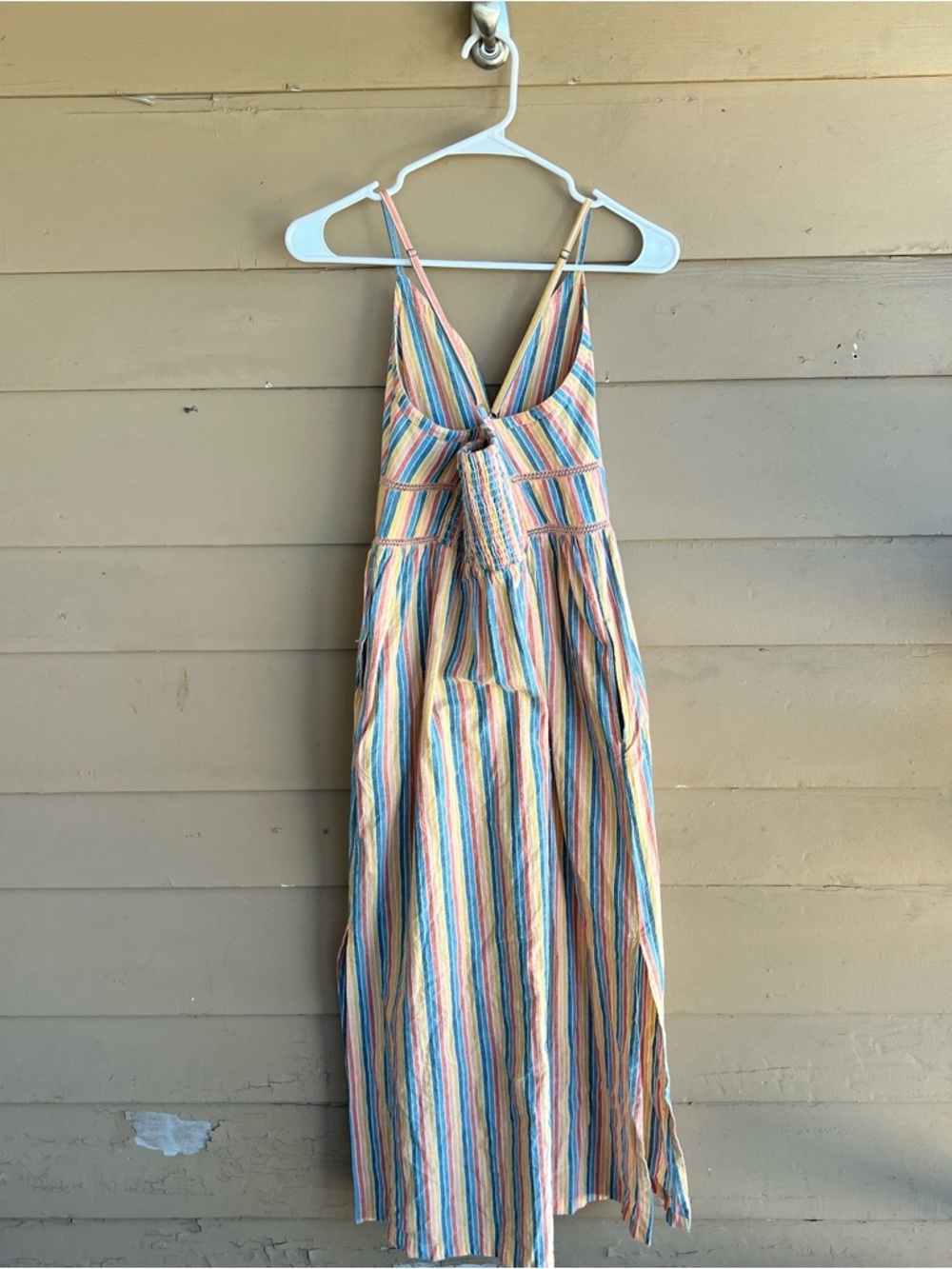 Roxy New Silver Light Striped Maxi Dress Sz M - Picture 10 of 10